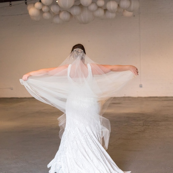 New Cathedral Wedding Veil with Blusher Two Tier main image 6
